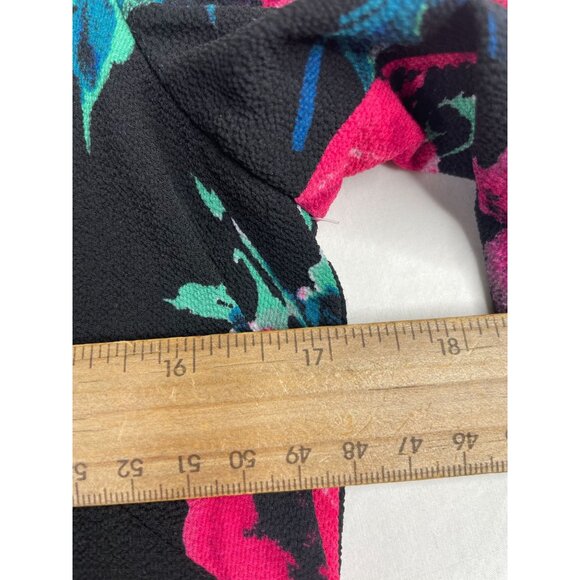 Tahari Floral Print Bell Sleeve Dress size 2 Black - Picture 7 of 8